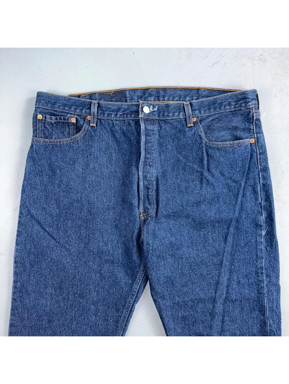 Levis 501 Vintage 90s USA XX Straight Leg Jeans Blue Dark Wash 44x34 Act 41x31